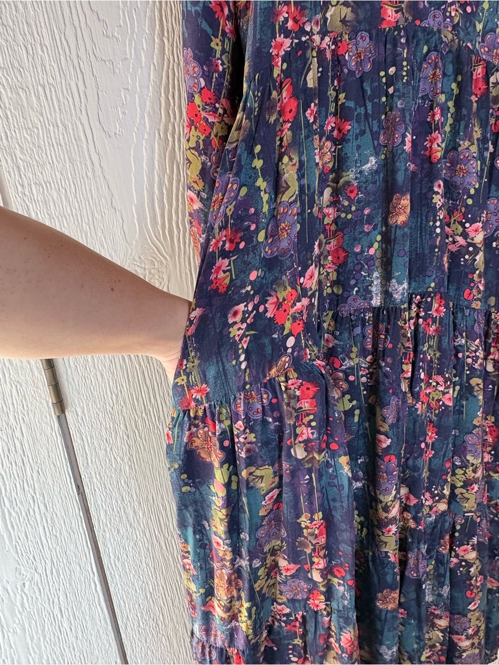 Natural Life Rebecca Midi Maxi Dress Boho Cottagecore Size L - Picture 4 of 8